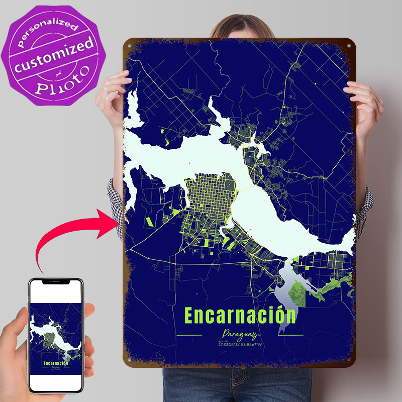 Custom Map Poster - Decoración Encarnación, Artículos de Decoración para