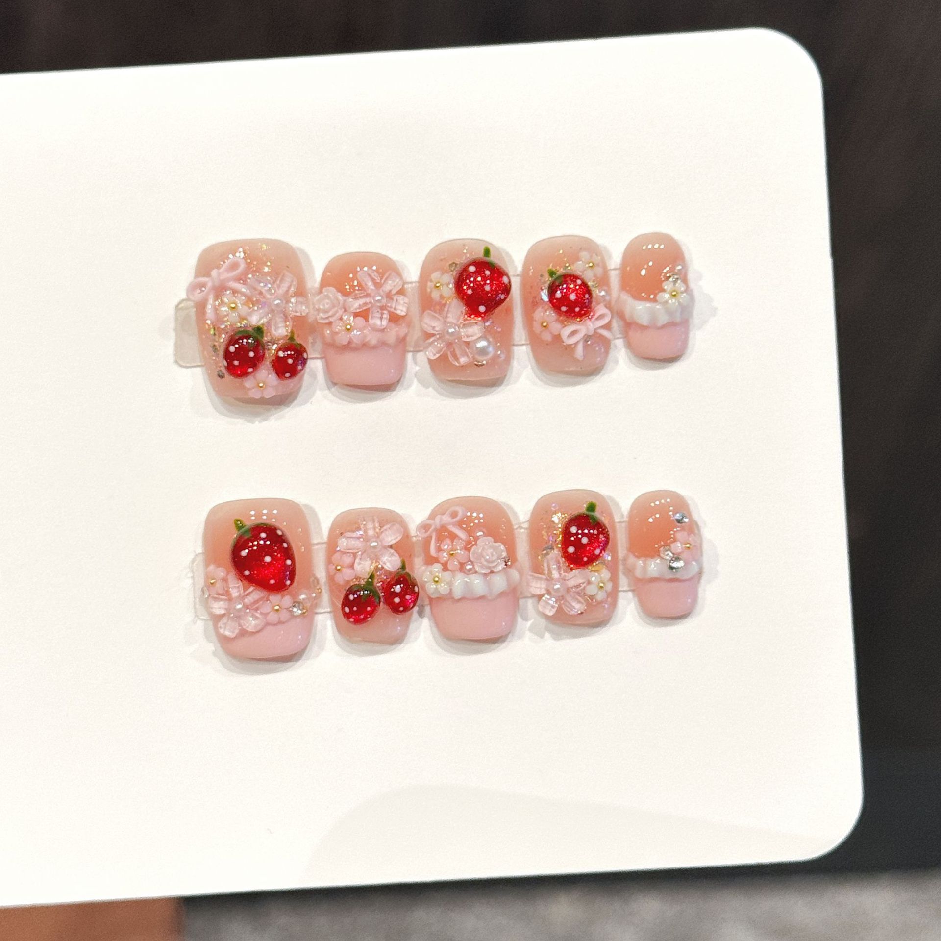 Pressed Flower Art - 10 Uds. De uñas postizas de