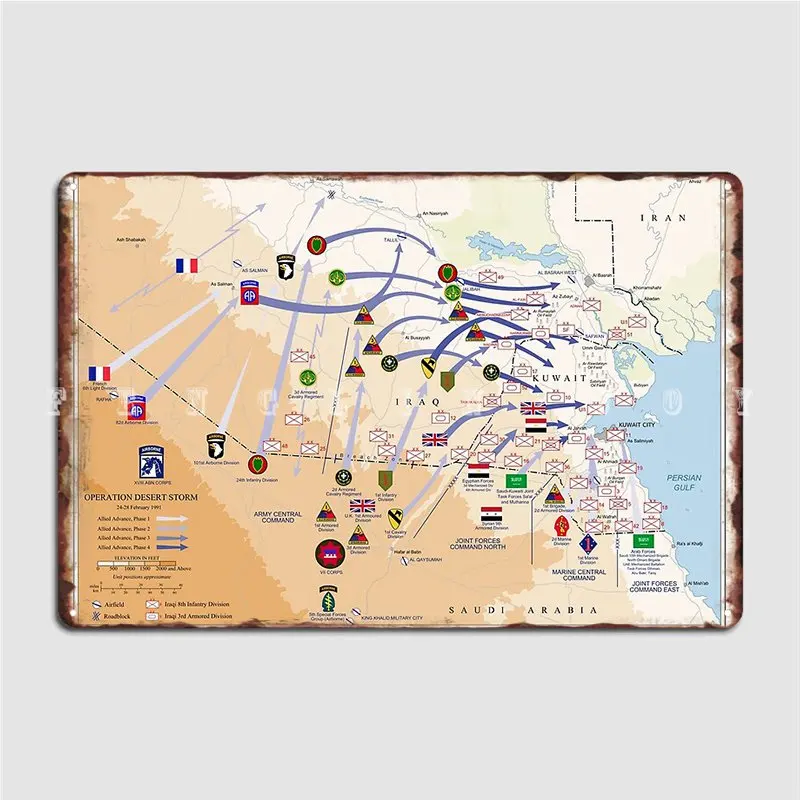 Custom Map Poster - Operación, tormentas del desierto, mapa en
