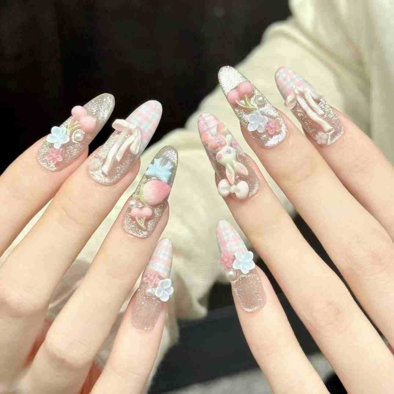 10 Uñas Postizas Ovaladas Hech - Pressed Flower Art reseña y precio