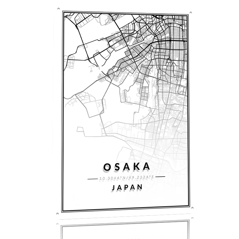 Mapa de Osaka con Textura 3D,  - Custom Map Poster reseña y precio