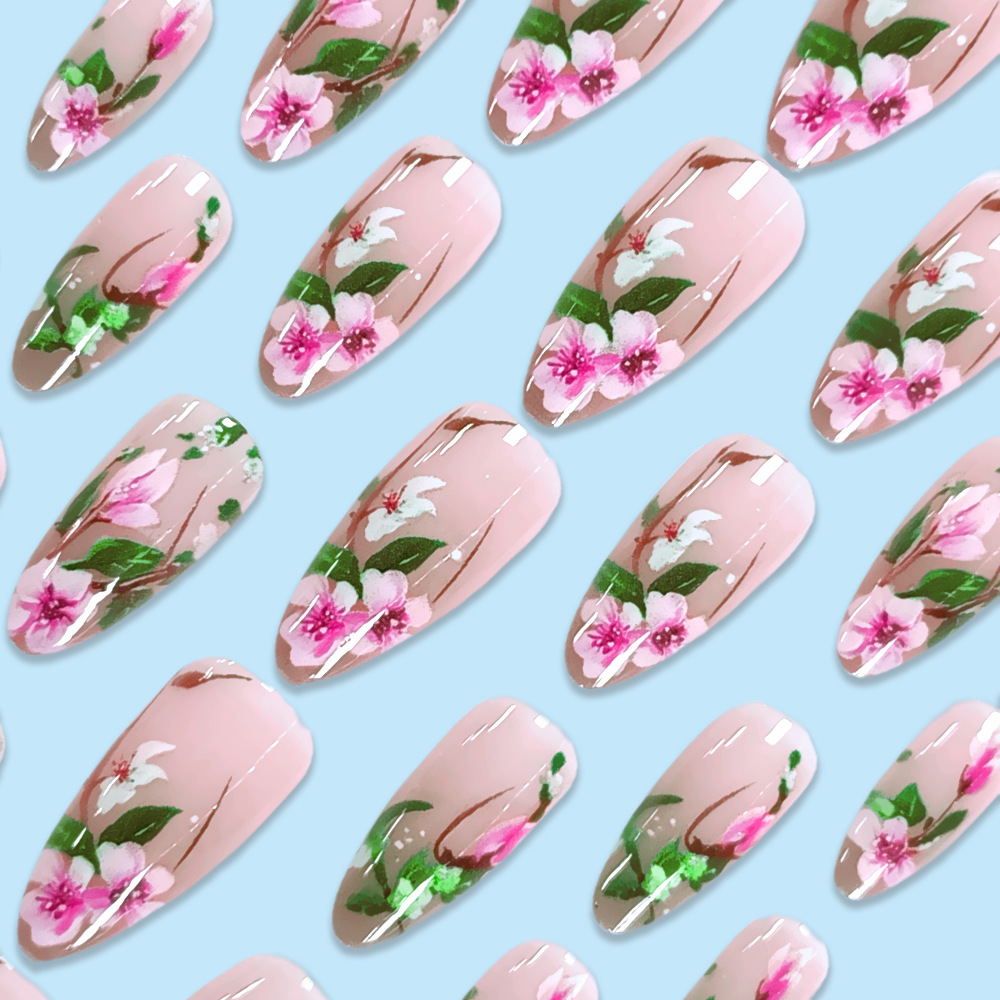 Juego de uñas postizas acrílic - Pressed Flower Art reseña y precio