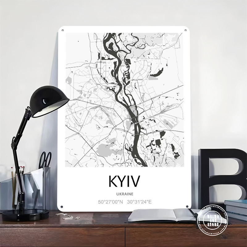 Mapa de la ciudad de Kiev, pós - Custom Map Poster reseña y precio