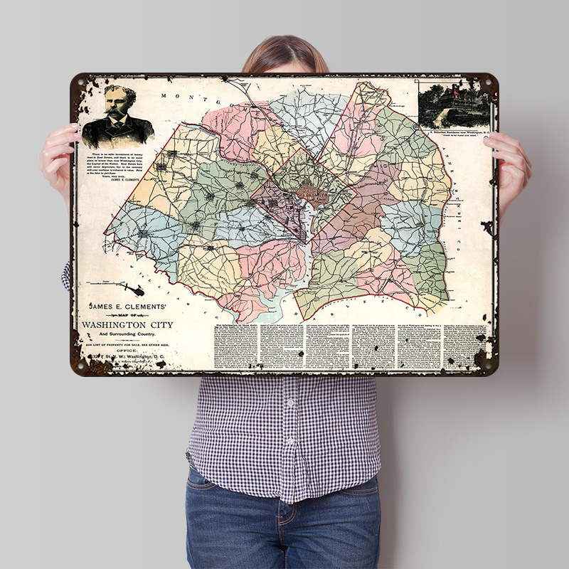 Mapa de la ciudad de Washingto - Custom Map Poster reseña y precio