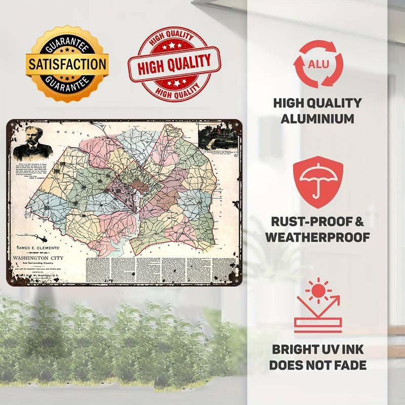 Mapa de la ciudad de Washingto - Custom Map Poster reseña y precio