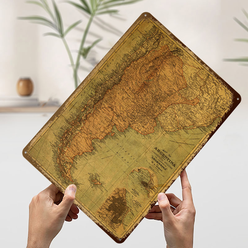 Mapa Vintage de Argentina, Pós - Custom Map Poster reseña y precio