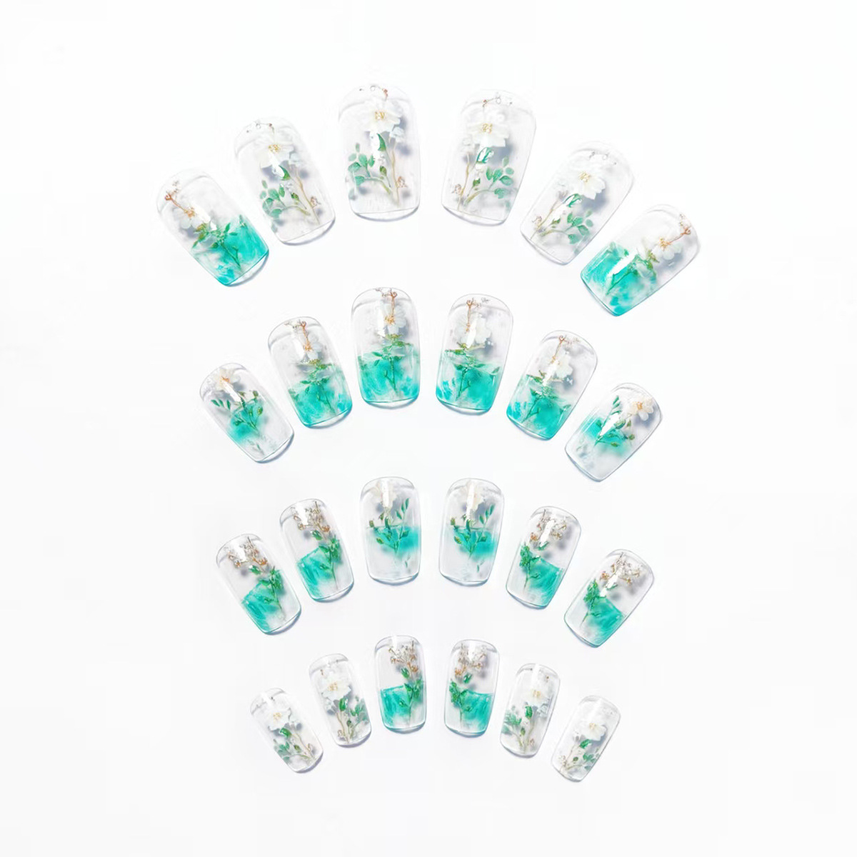 Uñas postizas medianas para mu - Pressed Flower Art reseña y precio