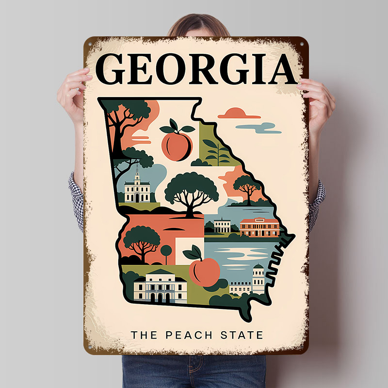 Mapa ilustrado de Georgia: The - Custom Map Poster reseña y precio