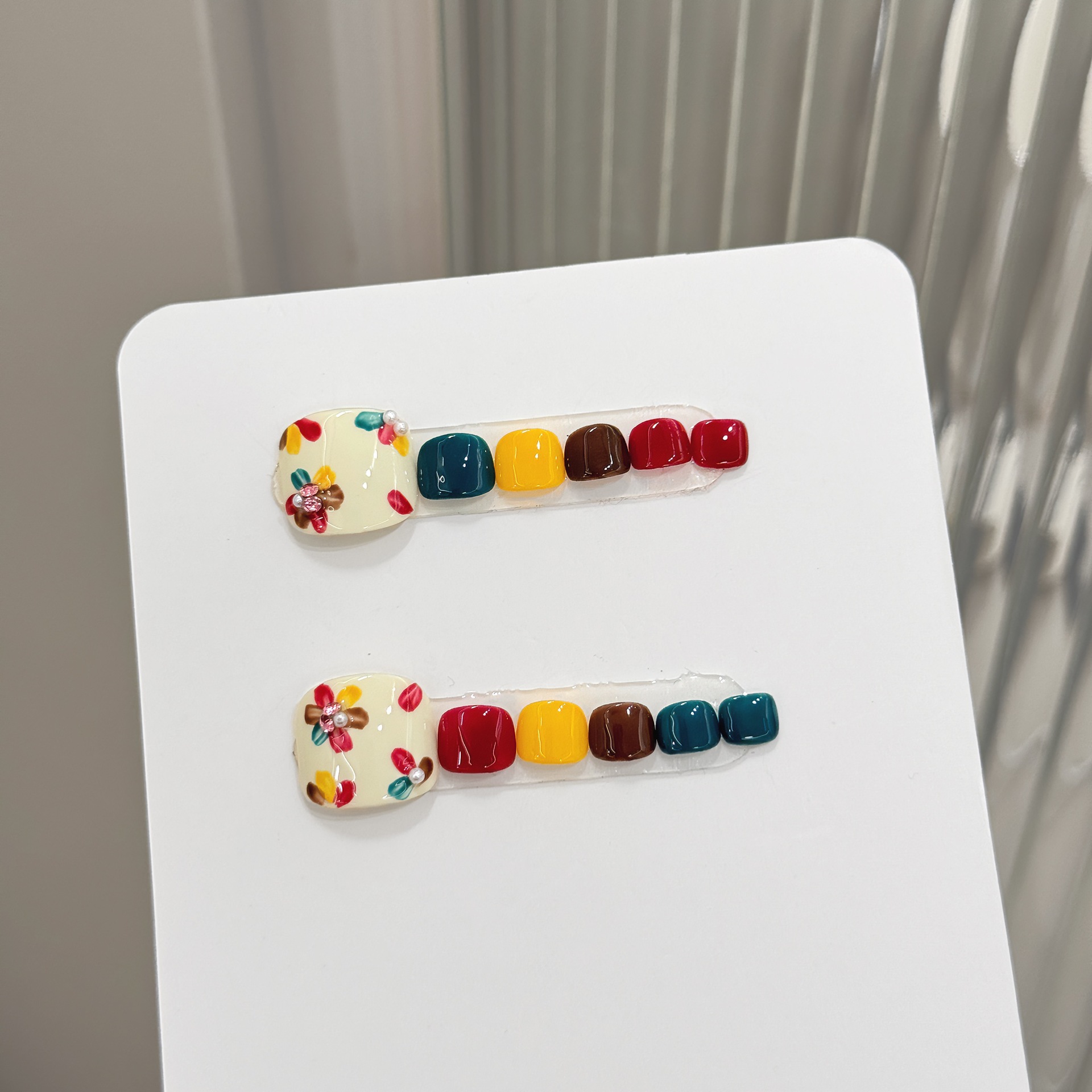 12 Uds. De uñas postizas hecha - Pressed Flower Art reseña y precio