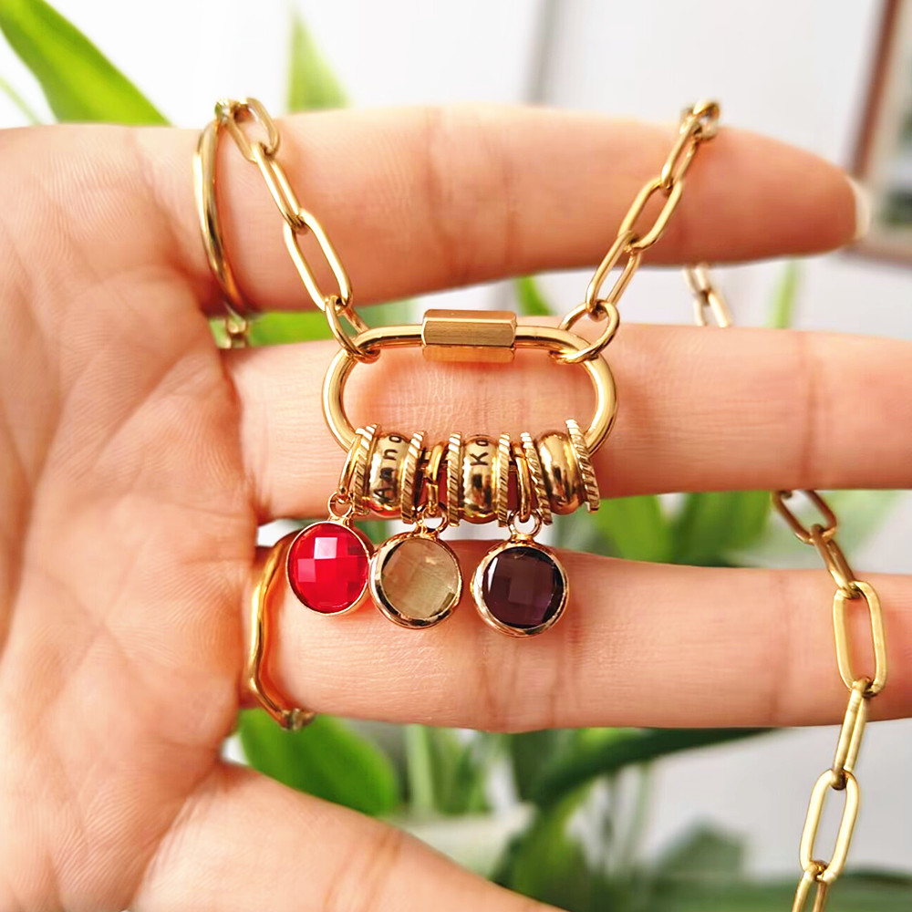 Mosquetón personalizado con no - Birth Flower Necklace reseña y precio