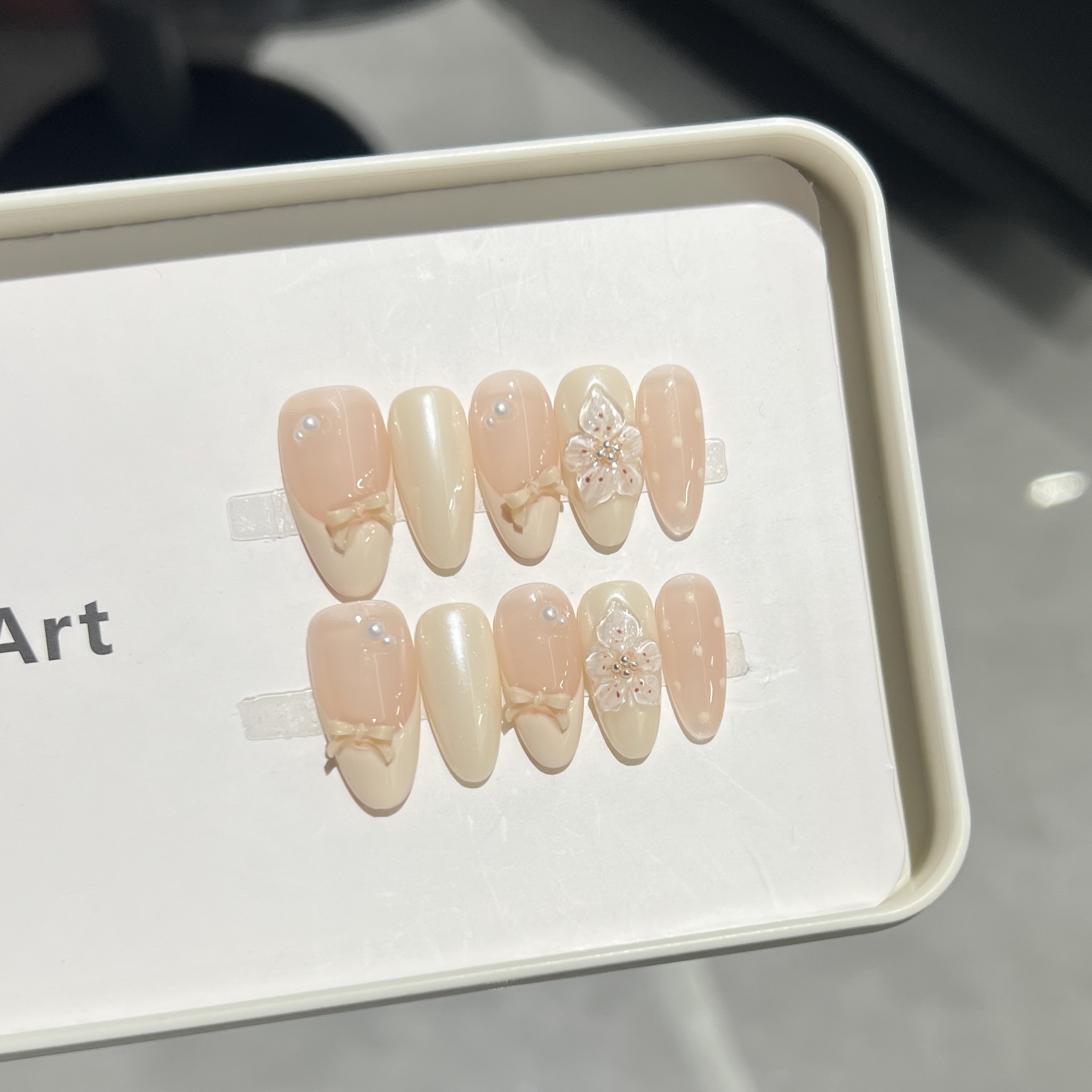 10 Uñas Postizas de Color Nude - Pressed Flower Art reseña y precio